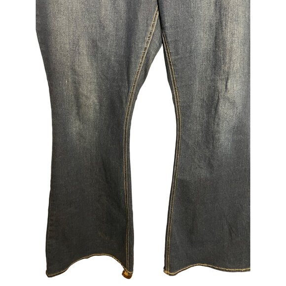 Tinseltown XXXL Dark Blue High Rise Jeans Stretch Pull On Flare Y2K - Picture 3 of 11